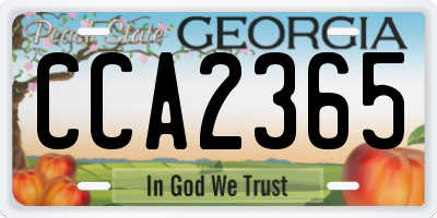 GA license plate CCA2365