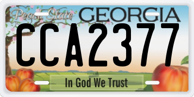 GA license plate CCA2377