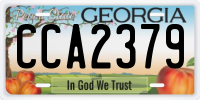 GA license plate CCA2379
