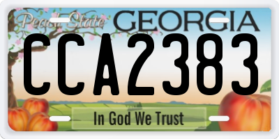 GA license plate CCA2383