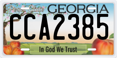 GA license plate CCA2385