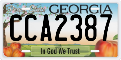GA license plate CCA2387