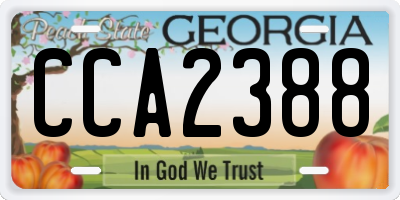 GA license plate CCA2388