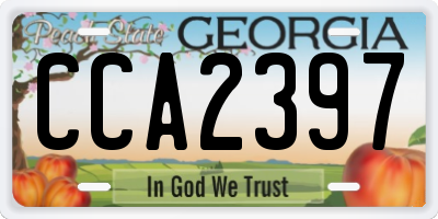 GA license plate CCA2397
