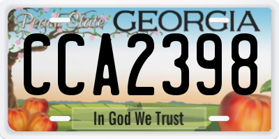GA license plate CCA2398