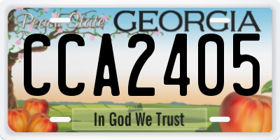 GA license plate CCA2405