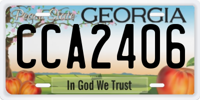 GA license plate CCA2406