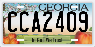 GA license plate CCA2409