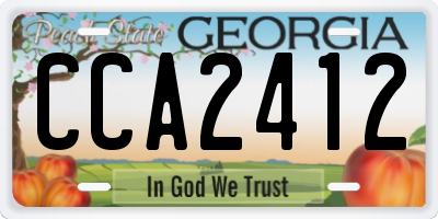 GA license plate CCA2412