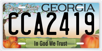 GA license plate CCA2419