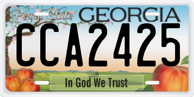 GA license plate CCA2425