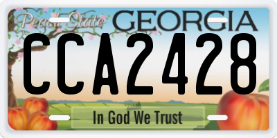 GA license plate CCA2428