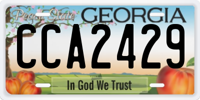 GA license plate CCA2429