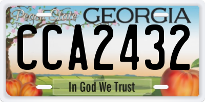 GA license plate CCA2432
