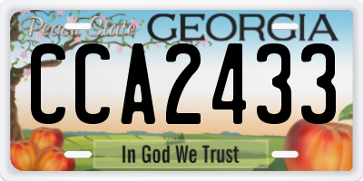 GA license plate CCA2433