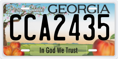 GA license plate CCA2435
