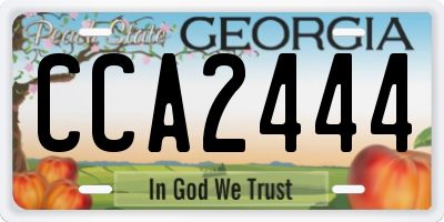 GA license plate CCA2444