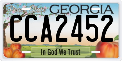 GA license plate CCA2452
