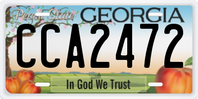 GA license plate CCA2472