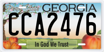 GA license plate CCA2476
