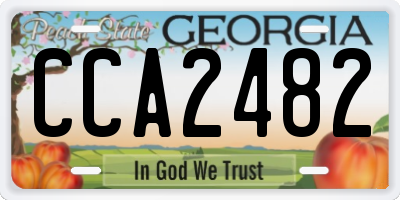 GA license plate CCA2482