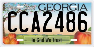 GA license plate CCA2486