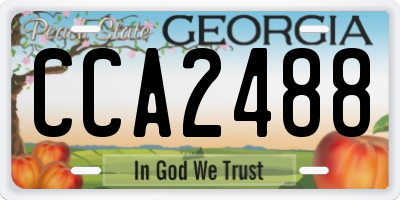 GA license plate CCA2488