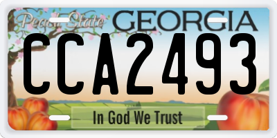 GA license plate CCA2493