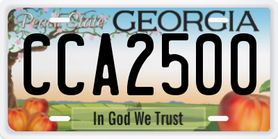 GA license plate CCA2500