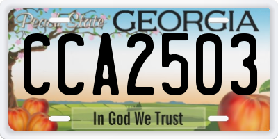 GA license plate CCA2503