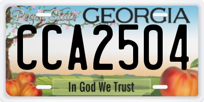 GA license plate CCA2504