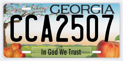 GA license plate CCA2507