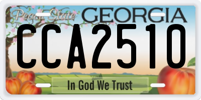 GA license plate CCA2510