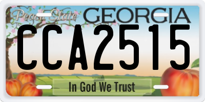 GA license plate CCA2515