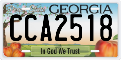 GA license plate CCA2518