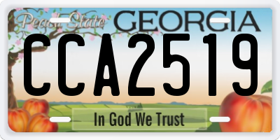 GA license plate CCA2519