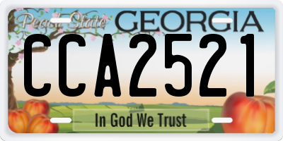 GA license plate CCA2521