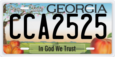 GA license plate CCA2525