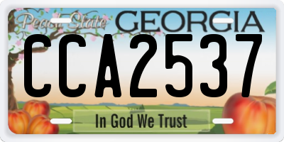 GA license plate CCA2537