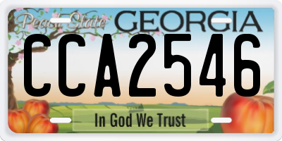 GA license plate CCA2546