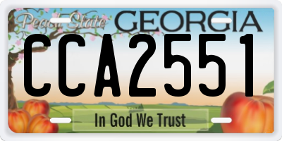 GA license plate CCA2551