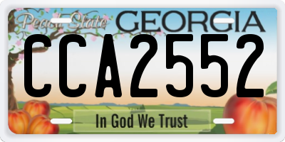GA license plate CCA2552