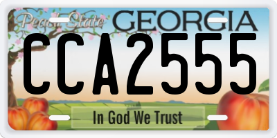 GA license plate CCA2555