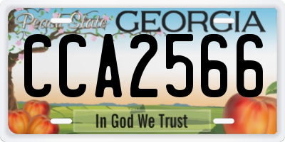 GA license plate CCA2566