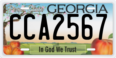 GA license plate CCA2567