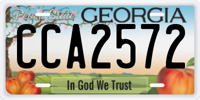 GA license plate CCA2572