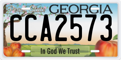 GA license plate CCA2573