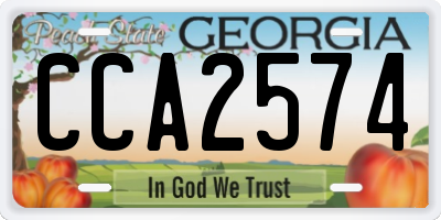 GA license plate CCA2574