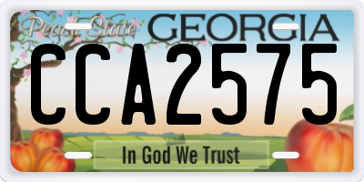 GA license plate CCA2575