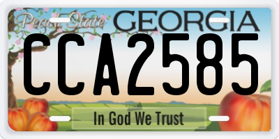 GA license plate CCA2585